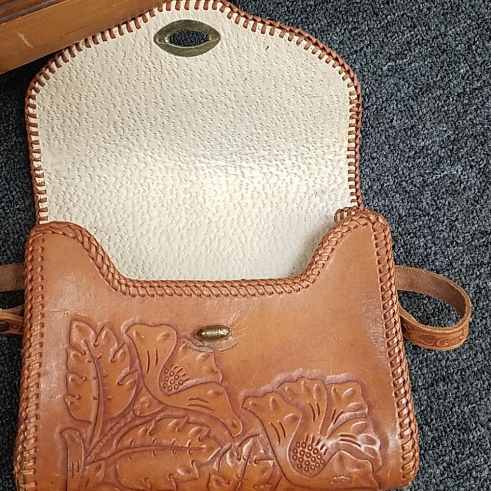 1950's vintage tooled leather purse - Picture 4 of 4